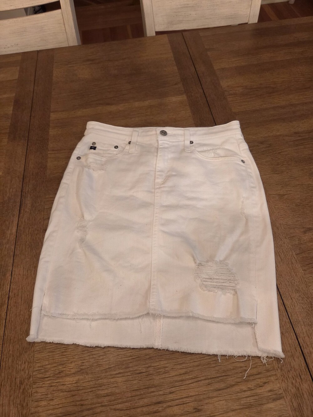 AG Adriano Goldschmied The Erin Denim Pencil Skirt White - Size 0